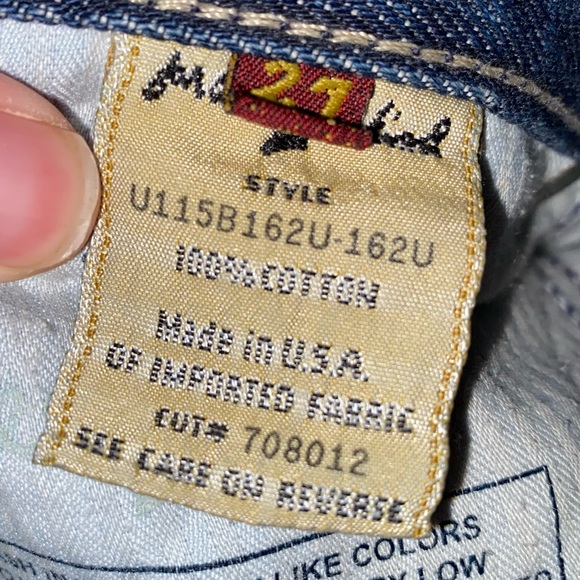 7 For All Mankind Dojo Jeans size 27 Dark Blue Denim Grommet Pockets - Picture 16 of 16